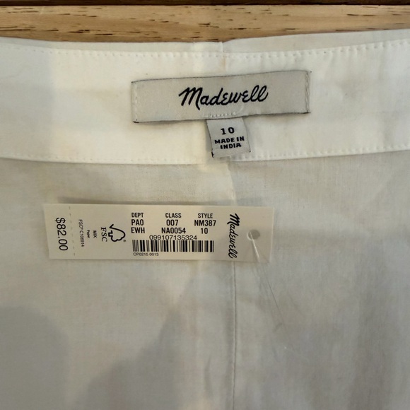 NWT madewell white corset top size 10 - Picture 4 of 6